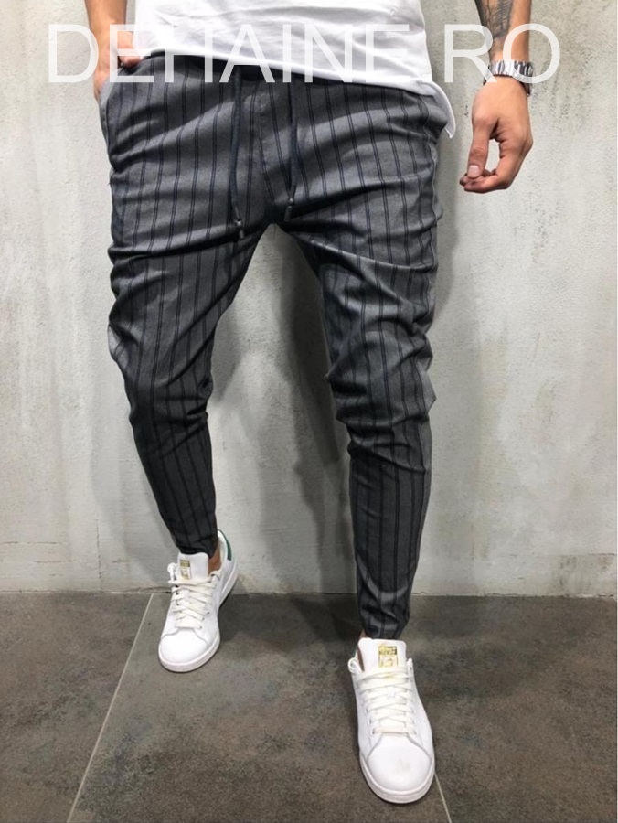 Pantaloni barbati gri smart casual zr a3565 f1-3